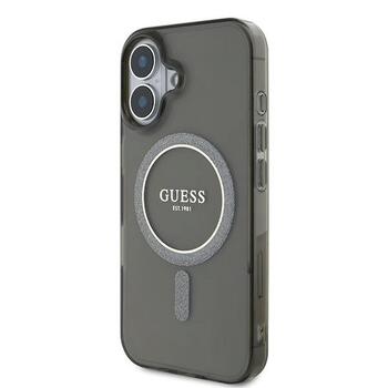 Guess GUHMP16MHFGEREK Hardcase IML Glitter Circle MagSafe Aizsargapvalks priekš iPhone 16 Plus 6.7