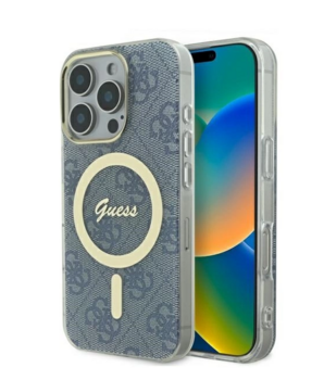 Guess IML 4G MagSafe Защитный Чехол для Apple iPhone 16 Pro (GUHMP16LH4STB)