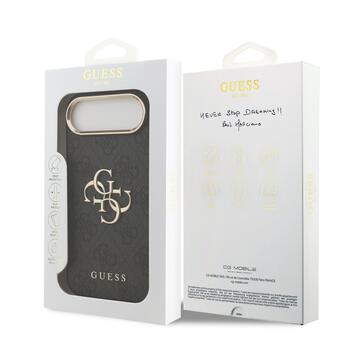 Guess PU Leather 4G Metal Logo Gold Frame Case Защитный чехол для iPhone Air / чёрный (GUHCP17M4GMGCGR)