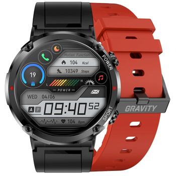 Smartwatch Gravity GT21-6 Смарт-часы с красным силиконовым ремешком (GT21-6)