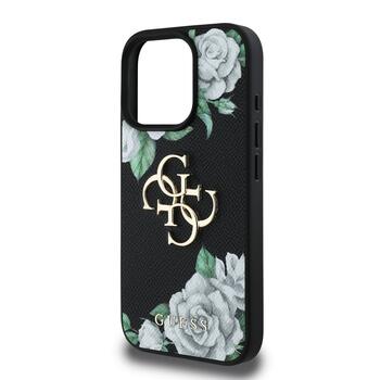 Guess PU Grained Roses 4G Metal Logo Case Чехол для Apple iPhone 16 Pro (GUHCP16LPGROP4MK)