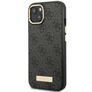 Guess GUHMP14MU4GPRK Hardcase 4G Logo Plate MagSafe Aizsargapvalks priekš iPhone 14 Plus/15 Plus 6.7