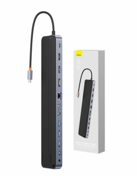 Baseus EliteJoy Gen2 Hub 12in1 USB-C / 2xHDMI / 3xUSB 3.0 / PD / DP / SD/ TF / RJ45 / 3.5mm (WKSX030213)
