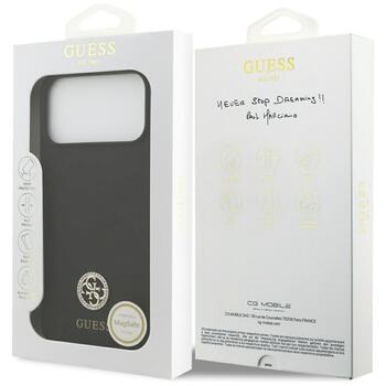 Guess Silicone Logo Strass 4G MagSafe Case Aizsargapvalks priekš iPhone 17 Pro Max / melns (GUHMP17XM4DGPK)