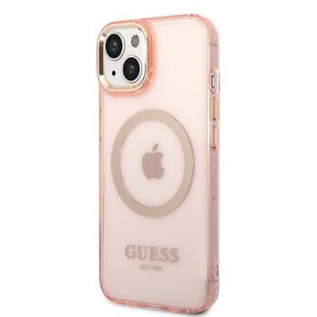 Guess GUHMP14SHTCMP Hardcase Gold Outline Translucent MagSafe Защитный чехол для iPhone 14 / 15 6.1