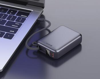 Swissten Power Bank 20000 mAh 45W со встроенным кабелем USB-C (22013976)
