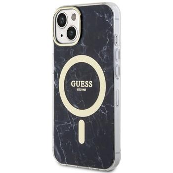 Guess GUHMP14MPCUMAK Hardcase Marble MagSafe Aizsargapvalks priekš iPhone 14 Plus/15 Plus 6.7