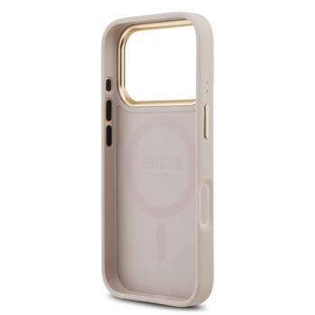 Guess PU Leather 4G Gold Frame MagSafe Case Защитный чехол для iPhone 17 Pro / розовый (GUHMP17LP4MSEGCP)