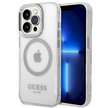 Guess GUHMP14LHTRMS Metal Outline Magsafe Hardcase Aizsargapvalks priekš iPhone 14 Pro 6,1