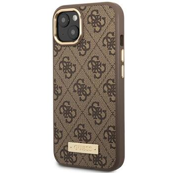 Guess GUHMP14MU4GPRW Hardcase 4G Logo Plate MagSafe Aizsargapvalks priekš iPhone 14 Plus / 15 Plus 6.7