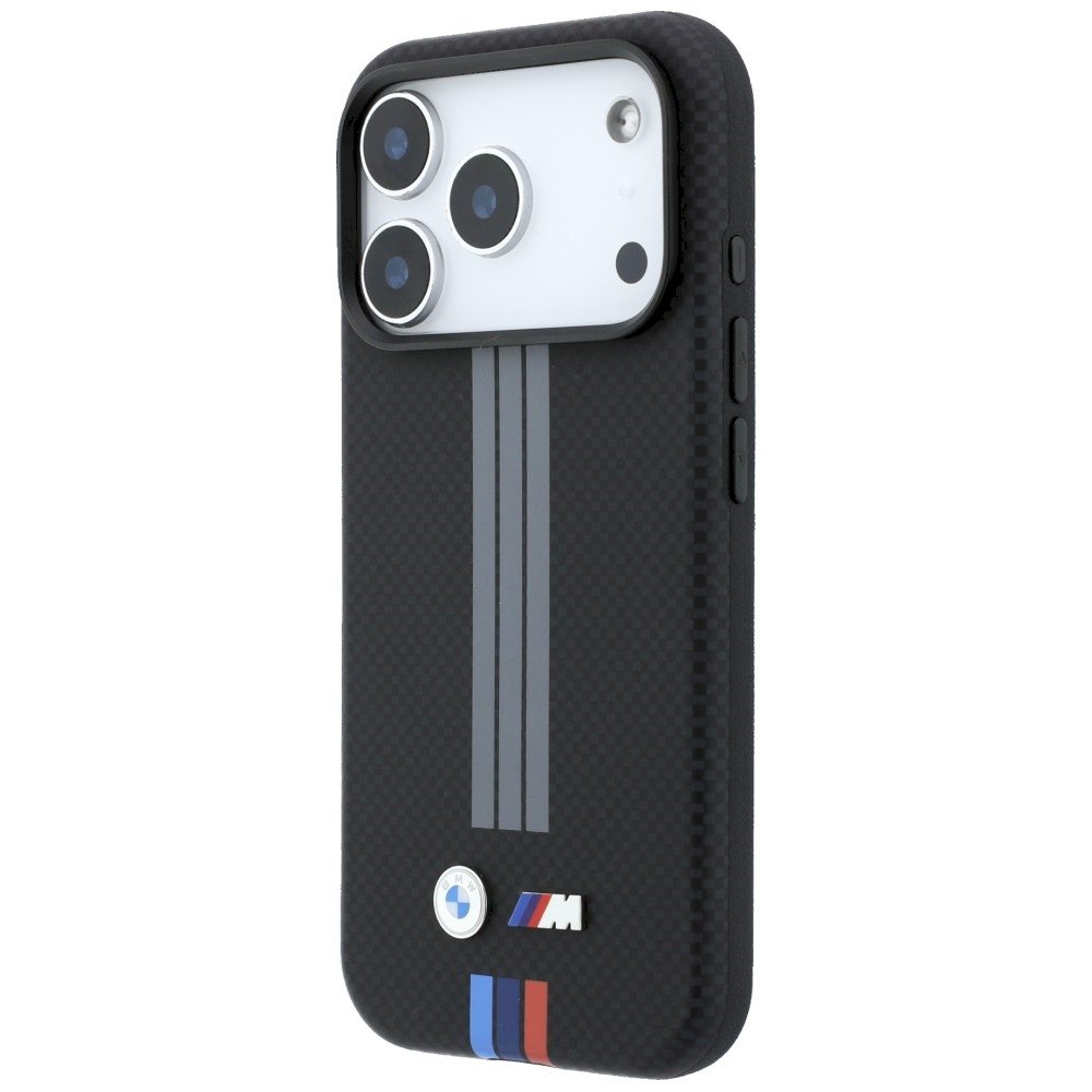 BMW M Quadrille Kevlar Case Anthracite & Tricolor Print Lines MagSafe Aizsargapvalks priekš iPhone 18 Pro Max (BMHMP18X25PUKRESK)