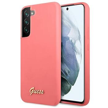 Guess GUHCS22MLSLMGFU Hardcase Silicone Script Metal Logo Aizsargapvalks priekš S22+ S906 / fuksija (GUHCS22MLSLMGFU)