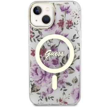 Guess GUHMP14MHCFWST Hardcase Flower MagSafe Aizsargapvalks priekš iPhone 14 Plus / 15 Plus 6.7