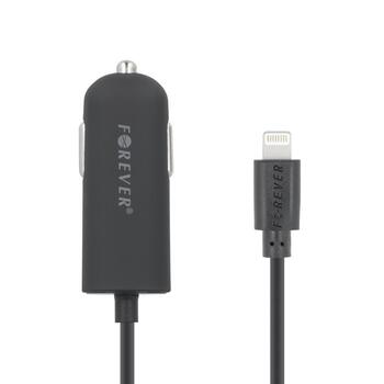 Forever M-02 2.1A (12V / 24V) Autolādētājs + Lightning Kabelis 1.2m Melns (T_0014877)