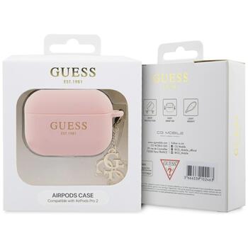 Guess GUAP2LECG4P AirPods Pro 2 (2022/2023) Защитный чехол / pink Liquid Silicone Glitter Triangle Charm (GUAP2LECG4P)