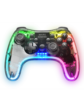 Mars Gaming MGP-24 Bezvadu spēļu kontrolieris RGB / USB 2.4GHz / USB-C / X-input & D-input (MGP24)