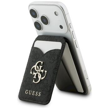 Guess MagSafe Кошелёк с Зеркалом и Подставкой 4G Чёрный (GUWMSMIP4GK)