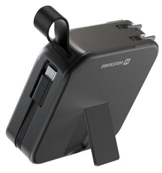 Swissten Power Bank ALL-IN-ONE PRO со сменными наконечниками US / EU / UK Внешний аккумулятор 20W 10000mAh (22013978)