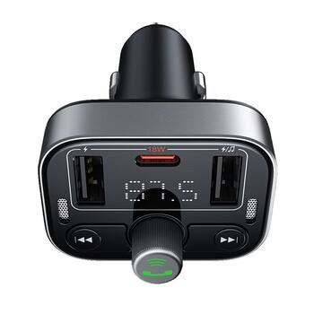 Baseus S-09 Auto FM Raidītājs Bluetooth 5.3 / 2x USB + USB-C (C10762200113-00)