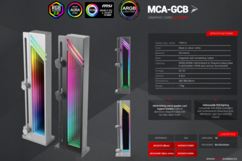 Mars Gaming MCA-GCBW Grafikas kartes atbalsta kronšteins ARGB / balts (MCAGCBW)