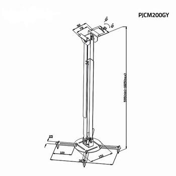 Nedis PJCM200GY Projektora griestu stiprinājums 360 ° Max 10kg (PJCM200GY)