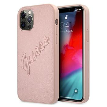 Guess GUHCP12LRSAVSRG Saffiano Vintage Script Защитный чехол для iPhone 12 Pro Max 6,7