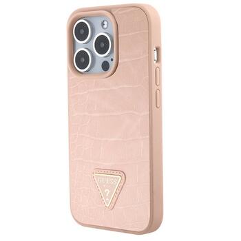 Guess Croco Triangle Logo Защитный Чехол для Apple iPhone 15 Pro Max (GUHCP15XPCRTHCP)