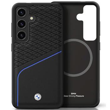 BMW Leather Textured and Smooth MagSafe Чехол для Samsung Galaxy S25 (BMHMS25S23RDCLK)