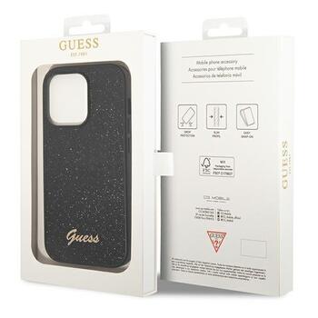 Guess GUHCP14LHGGSHK Glitter Script Aizsargapvalks priekš iPhone 14 Pro 6,1