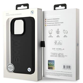 BMW MagSafe Leather Hot Stamp Чехол для Apple iPhone 16 Pro Max (BMHMP16XSLLBK)