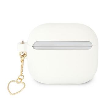 Guess GUA3LSCHSH AirPods 3 cover Silicone Charm Heart Collection Защитный чехол для AirPods 3 / белый (GUA3LSCHSH)