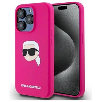 Karl Lagerfeld KLHMP15XSKHPPLF Silicone Karl Head Print MagS Aizsargapvalks priekš iPhone 15 Pro Max 6.7