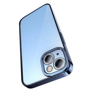 Baseus Glitter Transparent Case and Tempered Glass Set Защитный чехол и защитное стекло для iPhone 14 Plus / синий (ARMC021403)