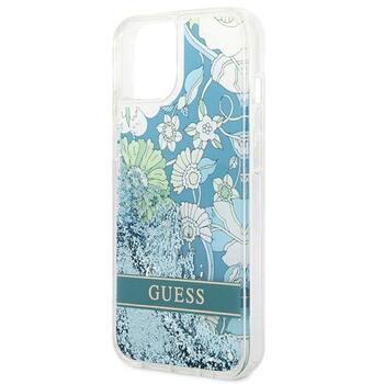 Guess GUHCP14SLFLSN Hardcase Flower Liquid Glitter Защитный чехол для iPhone 14 / 15 / 13 6.1