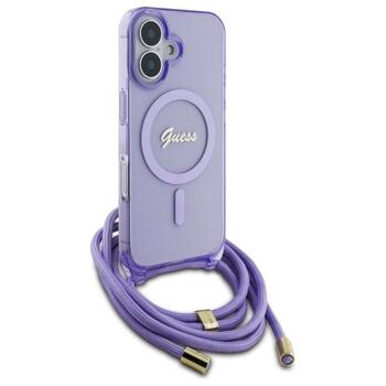 Guess GUHMP16SHCTSGNSU Crossbody Cord Script MagSafe Защитный чехол для iPhone 16 6.1
