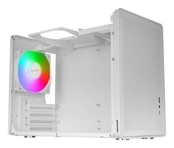 Mars Gaming MCXPSW mATX Ultra-Compact Gaming PC Case with MESH & Glass Panel (MCXPSW)