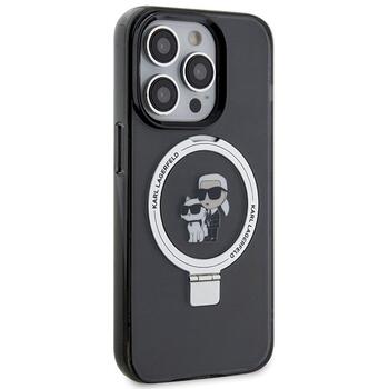 Karl Lagerfeld KLHMP13LHMRSKCK Hardcase Ring Stand Karl&Choupette Aizsargapvalks priekš iPhone 13 Pro 6.1