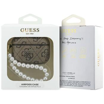 Case Guess 4G Pearl Strap Защитный чехол для AirPods Pro 3 / коричневый (GUAP3P4E4PSW)