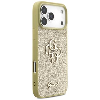 Guess Fixed Glitter Big 4G case Aizsargapvalks priekš iPhone 17 Pro Max / zelta (GUHCP17XHG4SGD)