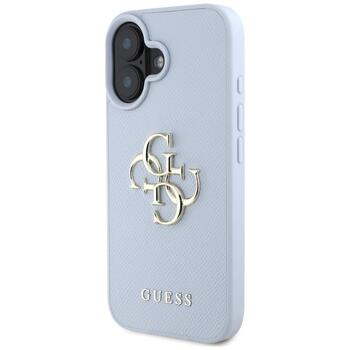 Guess Grained Big 4G Logo Small Classic Logo Case Aizsargapvalks priekš iPhone 16 / zils (GUHCP16SPGT4MBB)