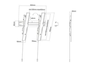 Multibrackets MB-5532 TV sienas kronšteins ar slīpumu televizoriem līdz 55