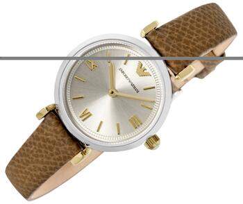 Emporio Armani AR11770 Sieviešu Pulkstenis 28mm Champagne Dial Brown Leather Strap (4064092376586)