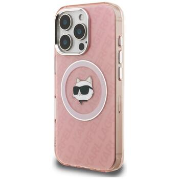 Case Karl Lagerfeld IML Choupette Head Logo MagSafe Защитный чехол для iPhone 16 Pro Max / розовый (KLHMP16XHMKBCHP)