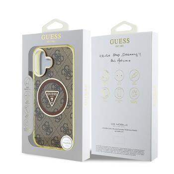 Guess IML 4G Glitter and Triangle Logo MagSafe Case Aizsargapvalks priekš Apple iPhone 16 (GUHMP16SHG4PRTGW)