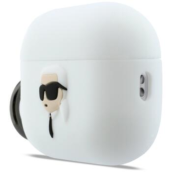 Karl Lagerfeld Silicone Karl Head 3D Защитный чехол для AirPods Pro 3 / белый (KLAP3RUNIKH)