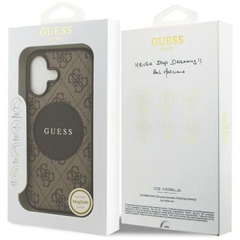 Case Guess 4G Circle Classic Logo MagSafe Защитный чехол для iPhone 17 / коричневый (GUHMP17SP4PGRSGW)