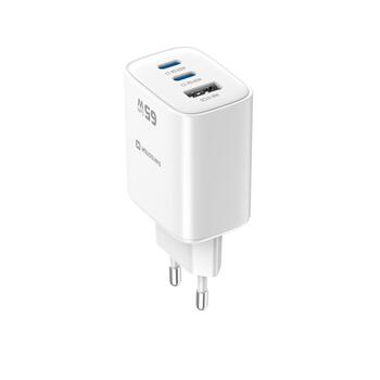 Swissten Edge Tīkla Lādētājs 2x USB-C PD 65W + USB-A QC 18W Balts (22071720)
