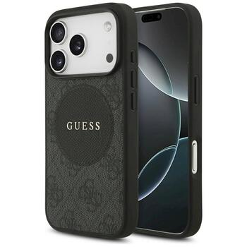 Guess 4G Circle Classic Logo MagSafe Aizsargapvalks priekš iPhone 17 Pro / melns (GUHMP17LP4PGRSGK)