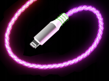Qualo QCS-CL-00 Glowing Kabelis USB-С – Lightning / 12W / 1m / LED (QCS-CL-00)