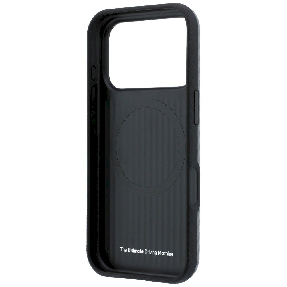 BMW M Carbon Metal Logo MagSafe Aizsargapvalks priekš iPhone 18 Pro Max / pelēks (BMHMP18X26SWPCILA)